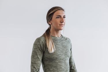Nobull Lightweight Textured Women's Long Sleeves Camo | Australia (LU4319)
